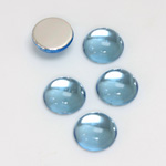 Plastic Flat Back Foiled Cabochon - Round 11MM LT SAPPHIRE