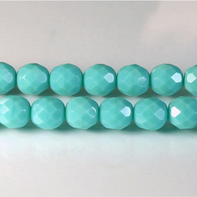 Czech Glass Fire Polish Bead - Round 08MM TURQUOISE