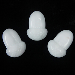 German Glass Cabochon ACORN 16x22MM CHALKWHITE