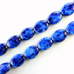 Czech Pressed Glass Bead - Flat Oval 12x9MM LAPIS LAZULI