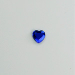 Glass Flat Back Rose Cut Fancy Foiled Stone  - Heart 06MM SAPPHIRE