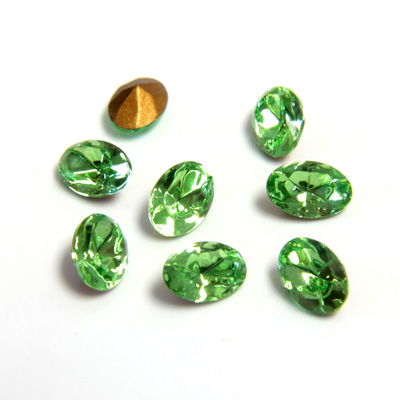 Swarovski Crystal Foiled Point Back Tin Table Cut (TTC) Fancy Stone - Oval 06x4MM PERIDOT