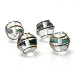 Czech Glass Lampwork Bead - Round 12MM COPPER WRAP CRYSTAL