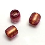 Plastic Bead - Bronze Lined Veggie Color Smooth Pony 11x12MM MATTE AMETHYST