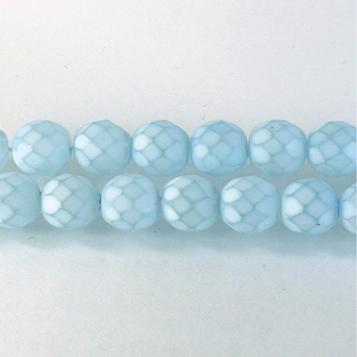 Czech Glass Fire Polish Bead - Round 08MM MATTE LT BLUE 43403