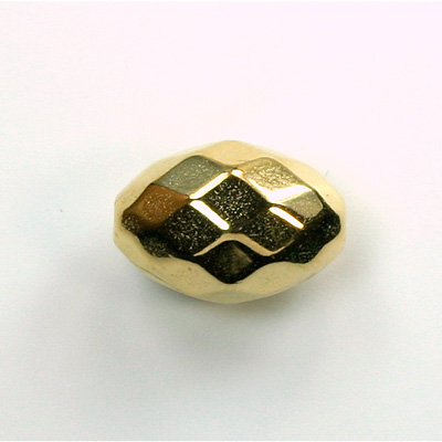 Metalized Plastic Faceted Bead - Oval 18x13MM GOLD