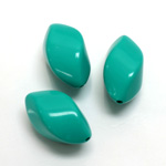 Plastic Bead - Twist 22x13MM BRIGHT GREEN TURQUOISE