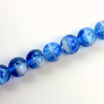 Czech Pressed Glass Bead - Smooth Round 10MM PORPHYR BLUE