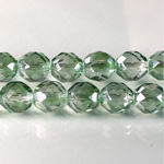 Czech Glass Fire Polish Bead - Round 10MM 1/2 Coated CRYSTAL/MINT