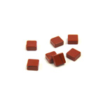 Gemstone Flat Back Flat Top Straight Side Stone - Square 04x4MM RED JASPER