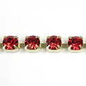 Preciosa Crystal Rhinestone Cup Chain - SS18 LT SIAM RUBY-RAW