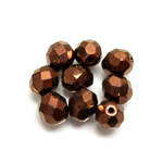 Czech Glass Fire Polish 1-Hole Ball - 08MM BRONZE