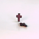 German Glass Flat Back Foiled Mirror - Cross 10x6MM AMETHYST
