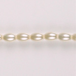 Czech Glass Pearl Bead - Oval 06x4MM WHITE (offwhite) 70401 (10248)