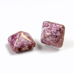 Preciosa Czech Pressed Glass 2-Hole Bead - Pyramid Studs 12x12MM PURPLE AGATE