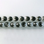Czech Glass Fire Polish Bead - Round 06MM BLACK-WHITE 89094