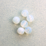 Czech Pressed Glass Bead - Smooth Round 08MM WHITE OPAL