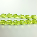 Chinese Cut Crystal Bead - Pear 09x5MM LIGHT OLIVINE