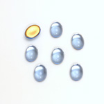 Glass Medium Dome Foiled Cabochon - Oval 08x6MM LT SAPPHIRE