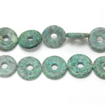 Gemstone Bead - Donut Side Drilled 20MM AFRICAN TURQUOISE