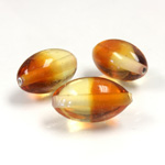 Czech Glass Lampwork Bead - Oval 18x11MM ORANGE YELLOW