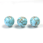 Czech Glass Lampwork Bead - Round 10MM TURQ MATRIX