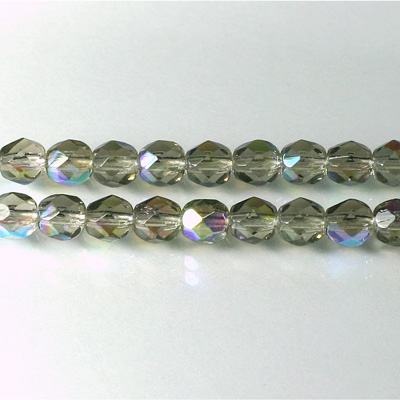 Czech Glass Fire Polish Bead - Round 06MM BLACK DIAMOND AB