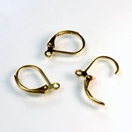 Brass Earwire 14MM Leverback Plain Round with Open Loop