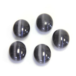 Fiber-Optic Cabochon - Oval 12x10MM CAT'S EYE GREY