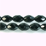 Czech Glass Fire Polish Bead - Oval 11x8MM JET