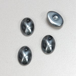 Glass Cabochon Baroque Top Pearl Dipped - Oval 14x10MM DARK GREY