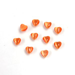 Fiber-Optic Cabochon - Heart 04MM CAT'S EYE ORANGE