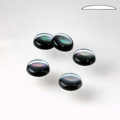 Shell Flat Back Cabochon - Round 08MM BLACK TAHITI PEARL