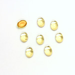 Glass Medium Dome Foiled Cabochon - Oval 07x5MM JONQUIL