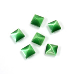 Fiber-Optic Cabochon - Pyramid Top 06x6MM CAT'S EYE GREEN