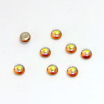 Glass Medium Dome Foiled Cabochon - Round 05MM TOPAZ AB