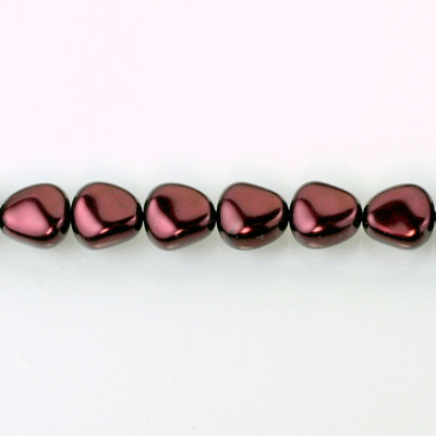 Czech Glass Pearl Bead - Potato 11x9.5MM GARNET 70499