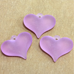 German Plastic Pendant - Heartshape 18x15MM MATTE LT AMETHYST