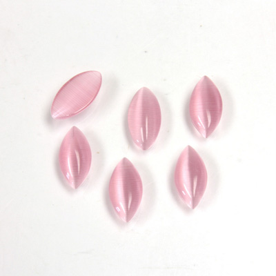 Fiber-Optic Cabochon - Navette 09.5x4.5MM CAT'S EYE LT PINK