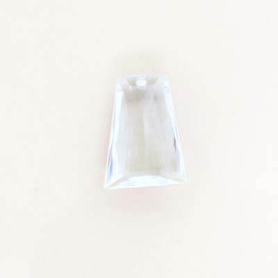 Plastic Pendant -Transparent Faceted Trapezoid 18x13MM CRYSTAL