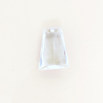 Plastic Pendant -Transparent Faceted Trapezoid 18x13MM CRYSTAL