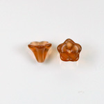 Plastic Flower Bead with Hole 10x6MM SATIN SMOKE TOPAZ