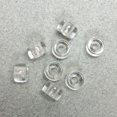 Czech Pressed Glass Roller Bead - Smooth Pony 09x6MM CRYSTAL