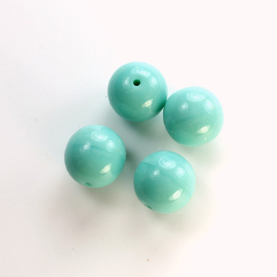 Czech Pressed Glass Bead - Smooth Round 12MM TURQUOISE