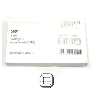 Swarovski Crystal Bead - Square 06MM CRYSTAL AB