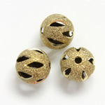 Brass Bead - Lead Safe Engraved & Pierced - Round 10MM RAW Unplated