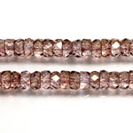 Czech Glass Fire Polished Bead - Rondelle 06x3MM LUMI COAT ROSE