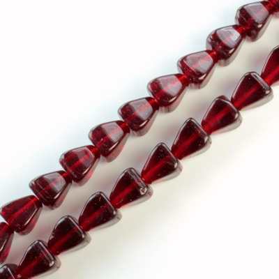 Czech Pressed Glass Bead - Smooth Pyramid 08x7MM GARNET