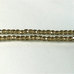 Czech Glass Fire Polish Bead - Round 03MM SMOKE TOPAZ