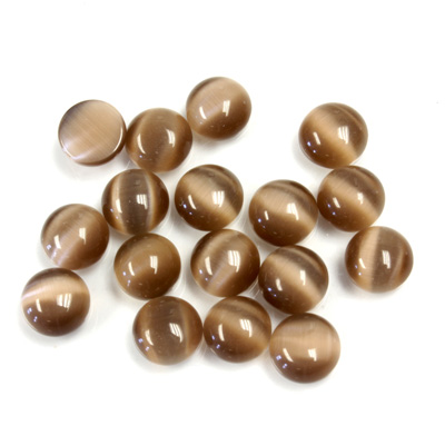 Fiber-Optic Cabochon - Round 06.5MM CAT'S EYE DK BROWN